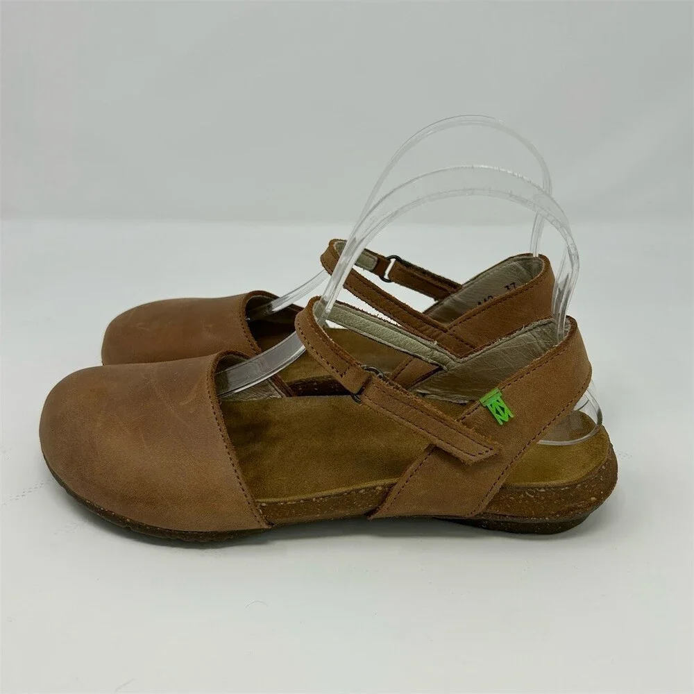 El Naturalista Brown Mary Jane Slingback Closed Toe Sandals Womens EU 37 (US 7) - Picture 6 of 13